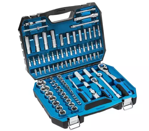 Hogert HT1R426 zestaw narzędziowy 95 el. 1/4" i 1/2" w walizce 1