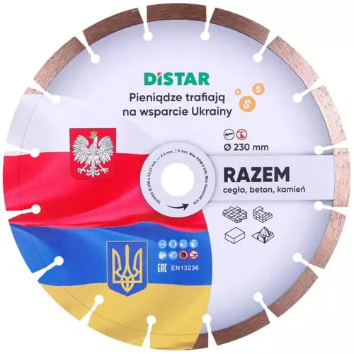 Distar Razem 1A1RSS/C3 tarcza diamentowa 230 × 2,3 × 22,23 mm do betonu i cegły 90215080015 1