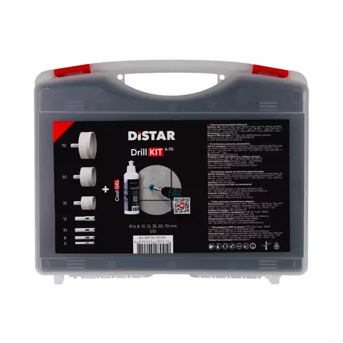 Distar DrillKIT 6-70 z CoolGEL zestaw 7 wierteł diamentowych do gresu 89568442140 1