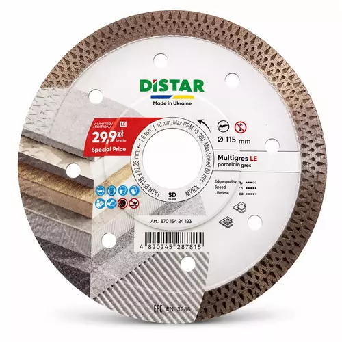 Distar Multigres LE 115x1,6x10x22,23 mm tarcza diamentowa do gresu 87015424123 1