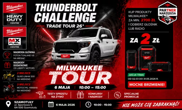 Milwaukee Tour Szamotuły – 6 maja 2026 | Testy i promocje