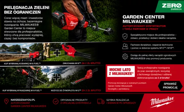 Garden Center Milwaukee® w Narzedzia4You – profesjonalne narzędzia ogrodowe i promocja Mocne Lato