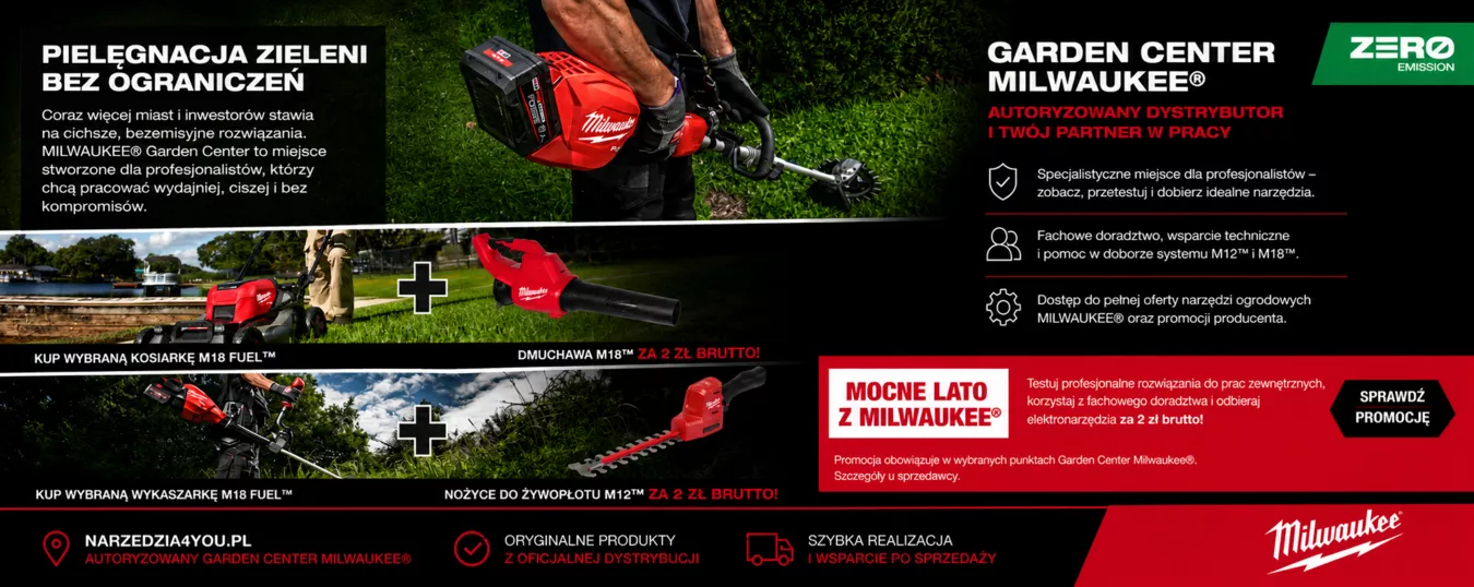 Garden Center Milwaukee® w Narzedzia4You – profesjonalne narzędzia ogrodowe i promocja Mocne Lato