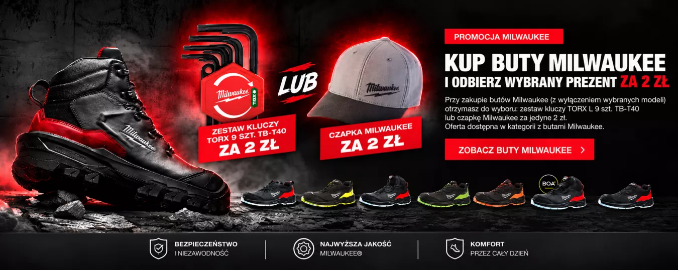Kup buty Milwaukee i wybierz nagrodę za 2 zł