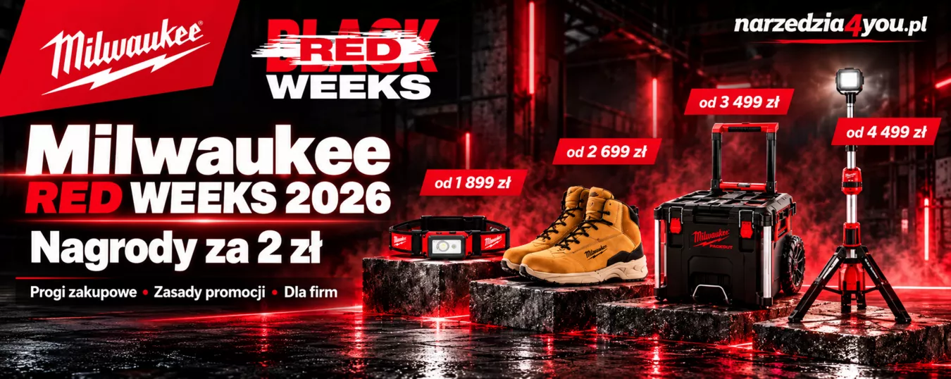 Milwaukee RED WEEKS 2026 – Nagrody za 2 zł! Sprawdź progi zakupowe i zasady promocji